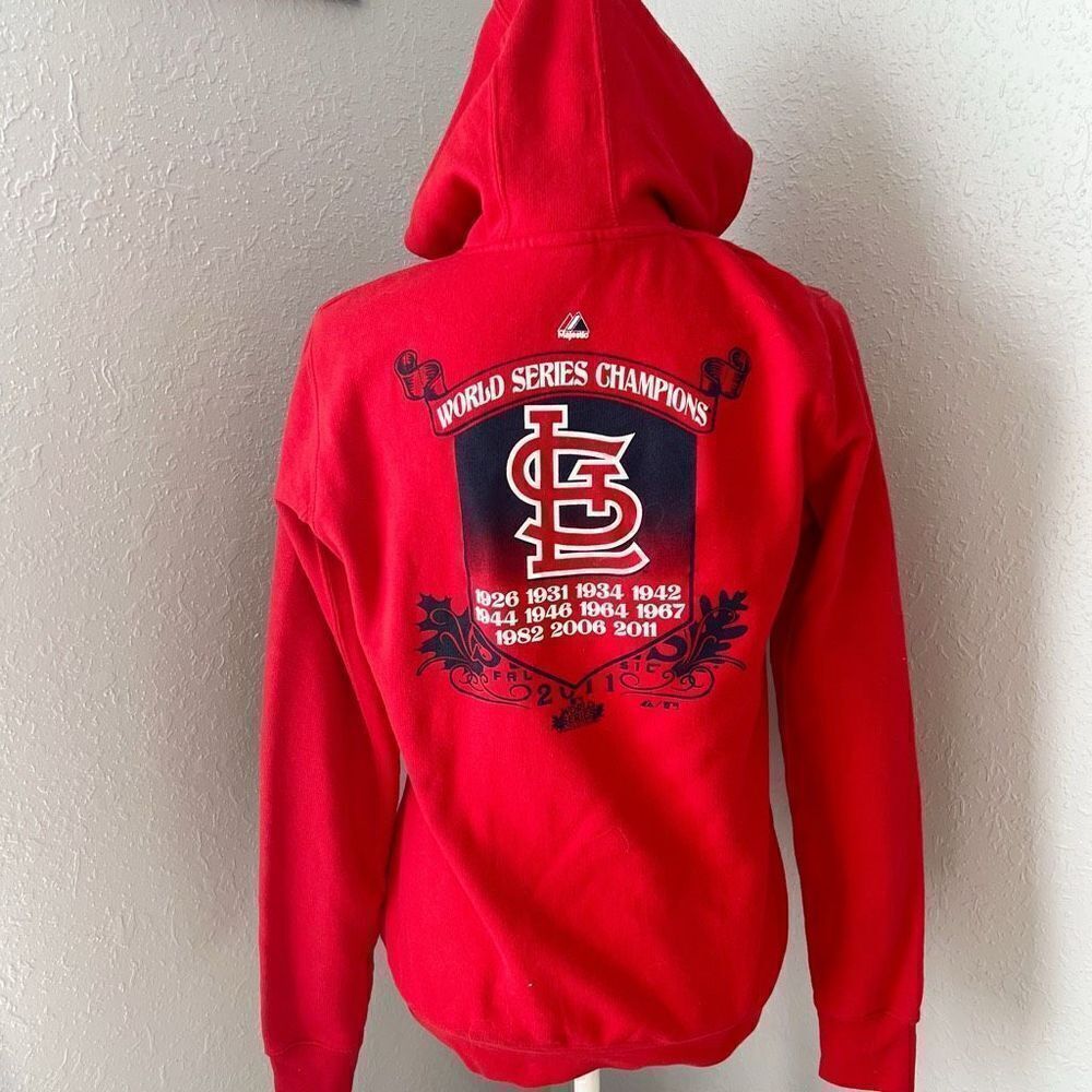 St Louis Cardinals Red Zipper Hoodie Jacket Size Medium